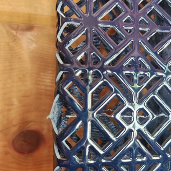 Tory Burch Perforated Navy Lace Weekender Tote Shoulder Bag Tag Beach Laser Cut - Picture 4 of 12